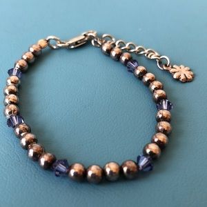 Cute amethyst faceted sterling silver ball beads bracelet